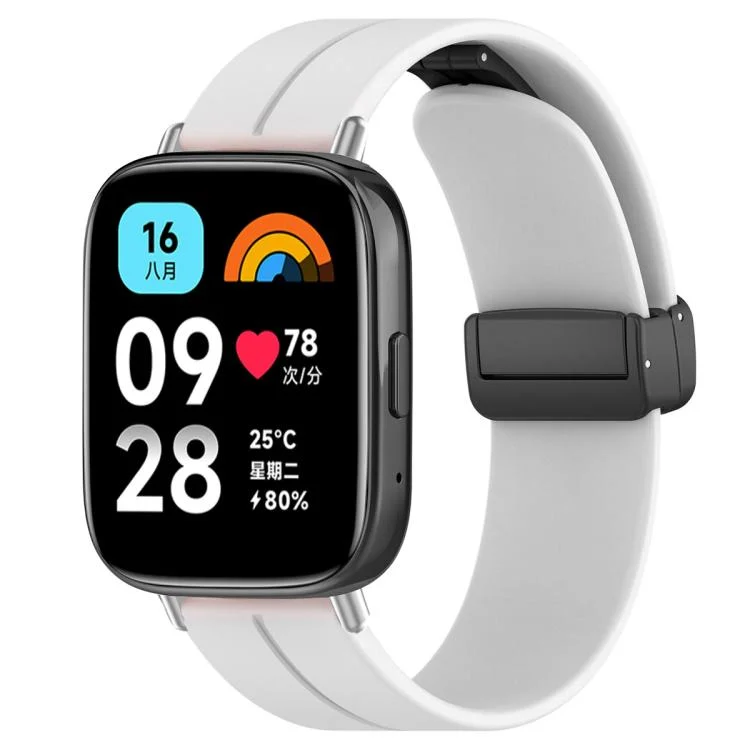 EDA008453803A.webp xDfind Flat Head Groove Folding Black Buckle Silicone Watch Band - Image 1