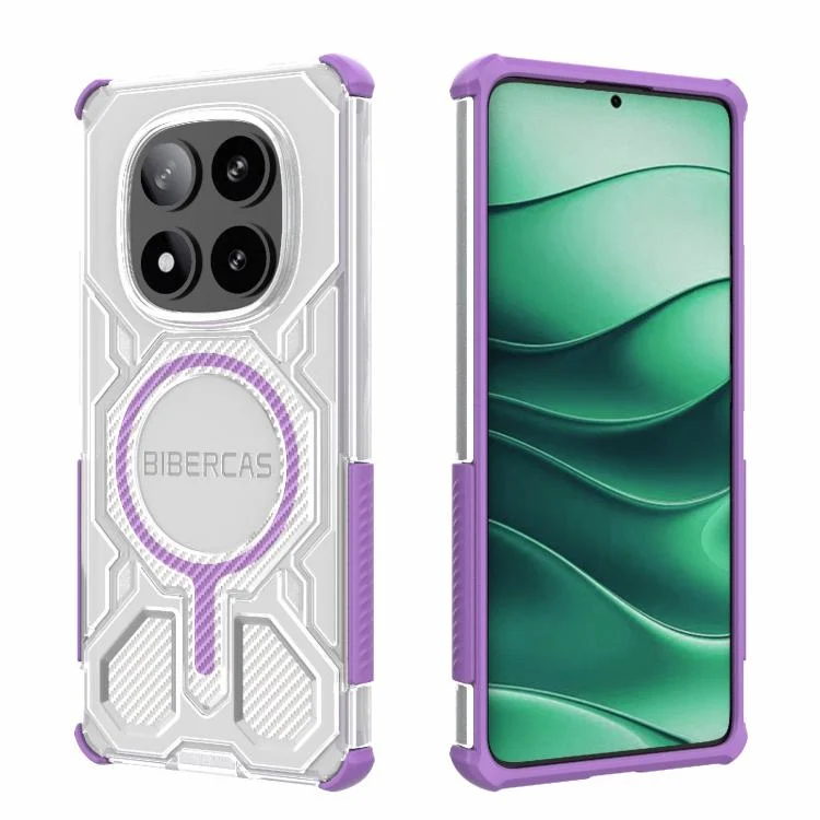 BIBERCAS Transparent Color Series MagSafe Air Bag Shockproof Phone Case, For Redmi Note 14 Pro 5G, For Redmi K70E, For Redmi K70