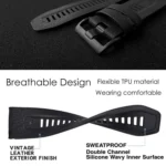 xDfind Leather Skin Silicone Quick Release Watch Band - Image 5