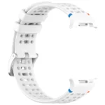 xDfind Alloy Silver Buckle Breathable Hole Silicone Watch Band - Image 8