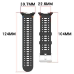 xDfind Alloy Silver Buckle Breathable Hole Silicone Watch Band - Image 3