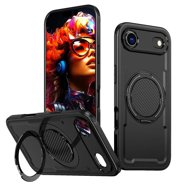 kalebol Metal 360 Degree Rotation Holder MagSafe Phone Case, For iPhone 17 Air, For iPhone 16 Pro Max, For iPhone 16 Pro