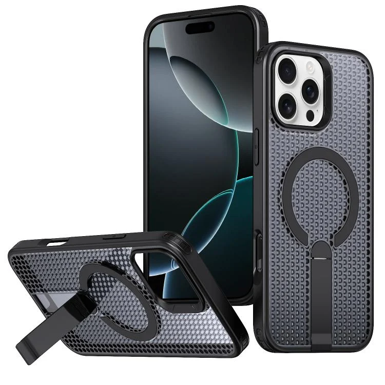 kalebol Honeycomb Cooling MagSafe Holder Phone Case, For iPhone 16 Pro, For iPhone 16 Plus, For iPhone 16