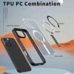 kalebol Honeycomb Cooling MagSafe Holder Phone Case, For iPhone 16 Pro, For iPhone 16 Plus, For iPhone 16 - Image 6