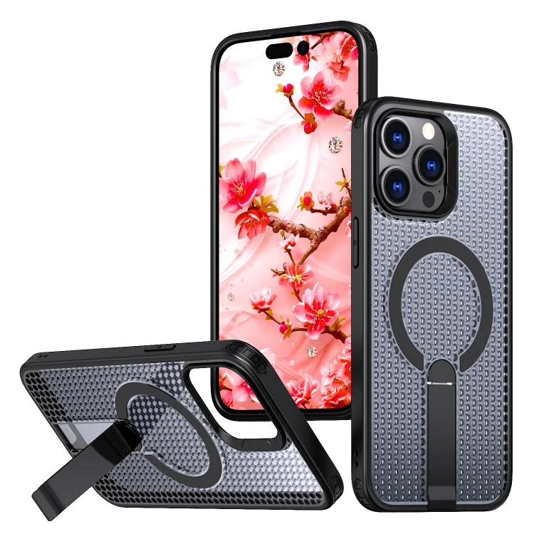 kalebol Honeycomb Cooling MagSafe Holder Phone Case, For iPhone 14 Pro, For iPhone 14 Pro Max, For iPhone 13 Pro Max