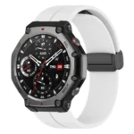 xDfind  Flat Head Groove Folding Black Buckle Silicone Watch Band
