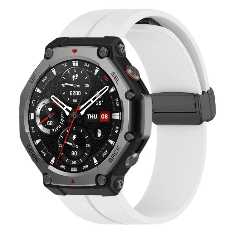 xDfind  Flat Head Groove Folding Black Buckle Silicone Watch Band