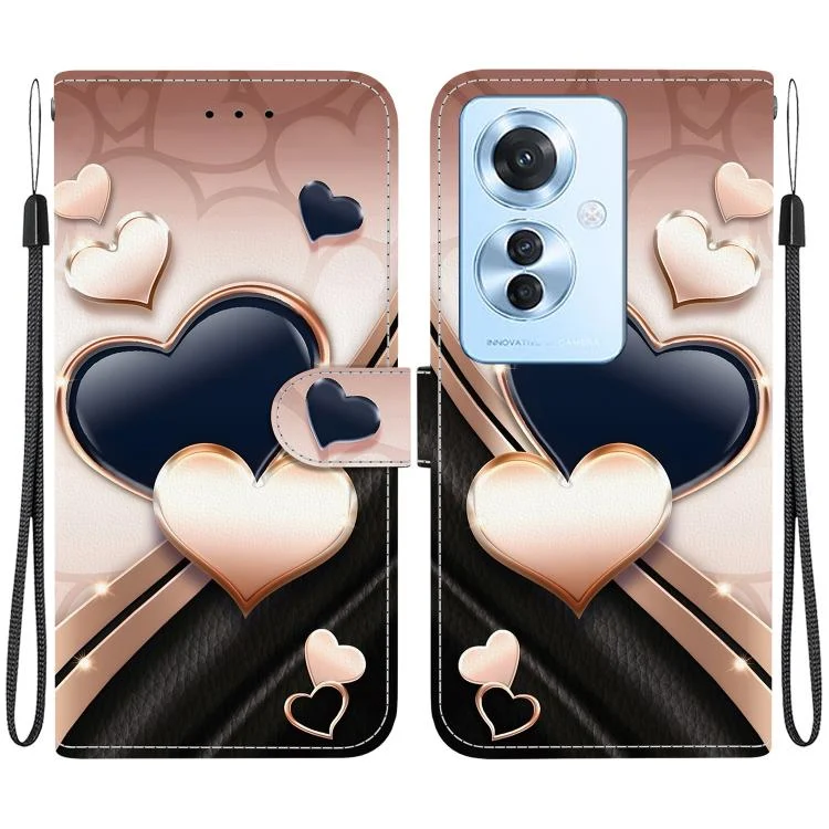 EDA008485206A.webp Crystal Texture Colored Drawing Leather Phone Case, For OPPO Reno11 F / OPPO F25 Pro, For OPPO Reno11 Global - Image 1