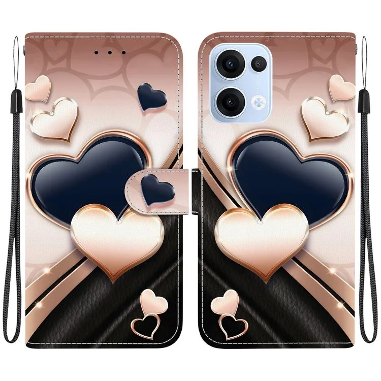 Crystal Texture Colored Drawing Leather Phone Case, For OPPO Reno13 Global, For OPPO Reno13 F 4G / 5G