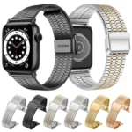 xDfind Seven Beads Buckle Stainless Steel Watch Band, For Apple Watch 42 / 44 / 45 / 46 / 49mm, For Apple Watch 38 / 40 / 41 / S10 42mm - Image 2