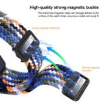 xDfind Magnetic Buckle Nylon Braid Watch Band - Image 6