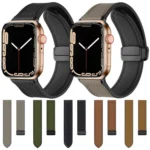 xDfind Crazy Horse Pattern Silicone Skin Magnetic Buckle Watch Band, For Apple Watch 42 / 44 / 45 / 46 / 49mm, For Apple Watch 38 / 40 / 41 / S10 42mm - Image 2