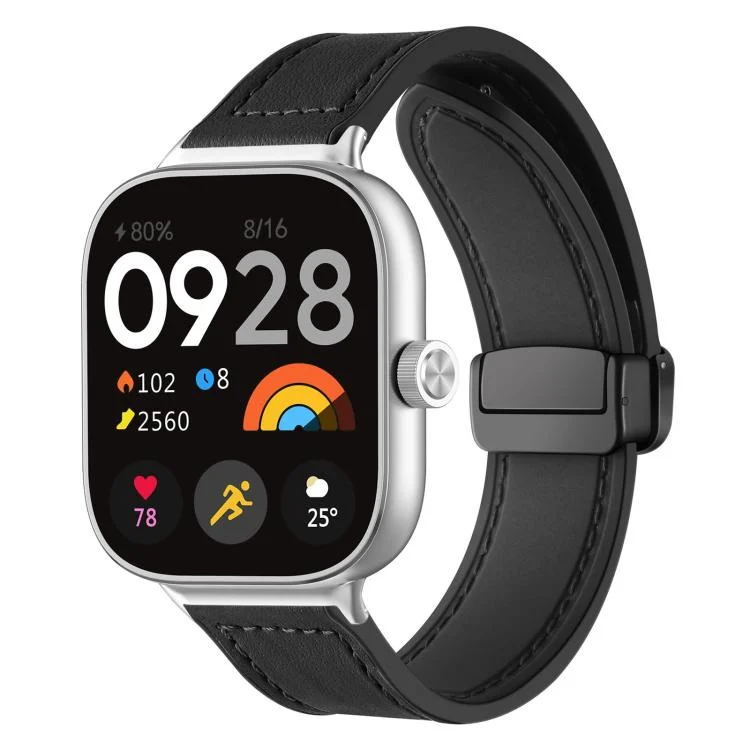 EDA008492401A.webp xDfind Crazy Horse Pattern Silicone Skin Magnetic Buckle Watch Band - Image 1