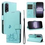 Adorable Cat Embossed Pattern Flip Leather Phone Case, For OnePlus ACE 5 Ultra, For OnePlus Nord CE5