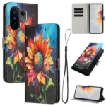 Color Drawing Pattern Leather Phone Case, For vivo X200 FE / S30 Pro mini