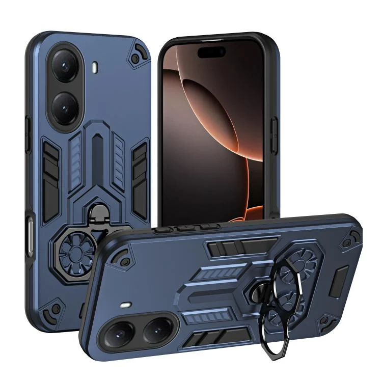 Double-Ring Holder PC Hybrid TPU Phone Case, For Xiaomi Poco X7 Pro