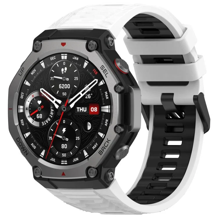 xDfind Two-color Black Buckle Silicone Watch Band