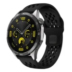 xDfind Flat Head Breathable Hole Black Buckle Silicone Watch Band
