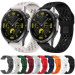 xDfind Flat Head Breathable Hole Black Buckle Silicone Watch Band - Image 2