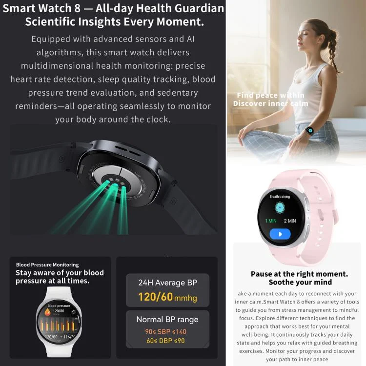 EDA0085458_B8.webp HD8 mini 1.29 inch BT5.4 Sport Smart Watch, Support Bluetooth Call / Sleep / Blood Oxygen / Heart Rate / Blood Pressure Health Monitor - Image 9