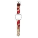 For Fitbit Blaze Retro Flowers Series Leather Replacement Strap Watchband