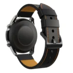 For Samsung Galaxy Watch 3 45mm Round Hole Line Genuine Leather Replacement Strap Watchband - Image 4