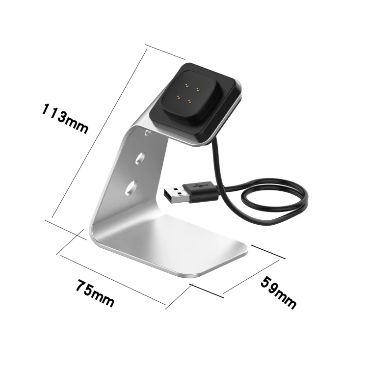 EDA00980601A_2.webp For Fitbit Versa 3 / Fitbit Sence Aluminum Alloy Charger Holder with Chip Protection, Support Fast Charging - Image 4