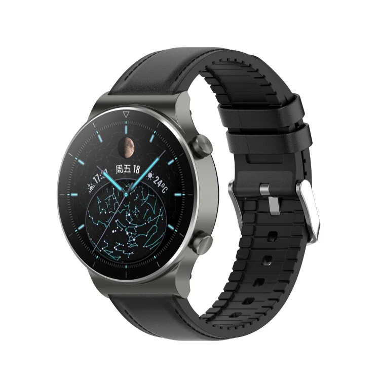 EDA00986101A_3.webp 22mm Silicone Leather Replacement Strap Watchband for Huawei Watch GT 2 Pro - Image 9