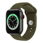 Woven Pattern Silicone Snap Watchband For Apple Watch Series 6 & SE & 5 & 4 44mm / 3 & 2 & 1 42mm, For Apple Watch Ultra 49mm / Series 8&7 45mm / SE 2&6&SE&5&4 44mm / 3&2&1 42mm...
