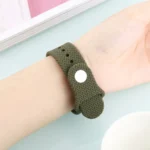 Woven Pattern Silicone Snap Watchband For Apple Watch Series 6 & SE & 5 & 4 44mm / 3 & 2 & 1 42mm, For Apple Watch Ultra 49mm / Series 8&7 45mm / SE 2&6&SE&5&4 44mm / 3&2&1 42mm... - Image 6