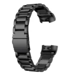 Three Beads Slingshot Buckle Solid Stainless Steel Watch Band for Fitbit Charge 4 - Image 4