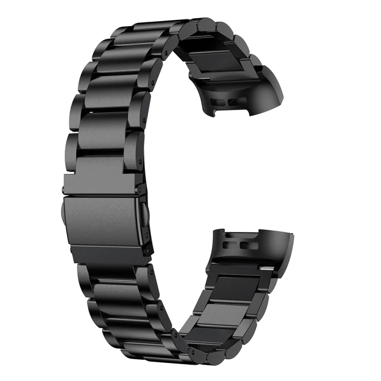 FCW1455B_1.webp Three Beads Slingshot Buckle Solid Stainless Steel Watch Band for Fitbit Charge 4 - Image 4