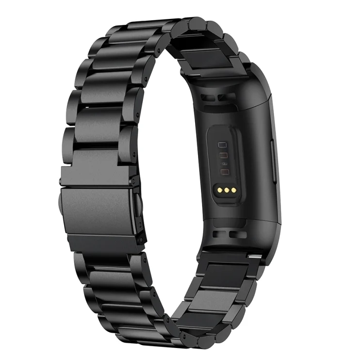 FCW1455B_2.webp Three Beads Slingshot Buckle Solid Stainless Steel Watch Band for Fitbit Charge 4 - Image 5