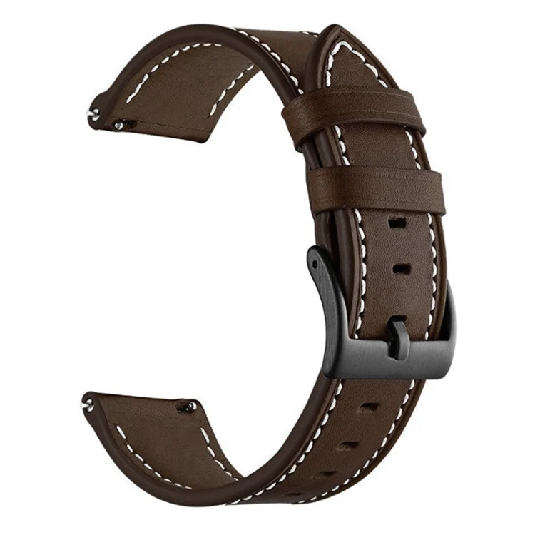 GARM0003C_1.webp For Garmin Forerunner 265 / 255 / Vivoactive 4 / Venu 2 22mm Stitching Black Buckle Genuine Leather Watch Band - Image 4