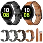 For Garmin Forerunner 265 / 255 / Vivoactive 4 / Venu 2 22mm Stitching Black Buckle Genuine Leather Watch Band - Image 3