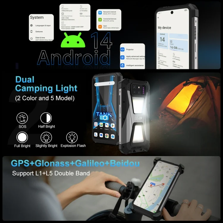 MPH2897B_6.webp Unihertz 8849 Tank 3S Night Vision Projector Rugged Phone, 16GB+512GB, 6.79 inch Android 14 Dimensity 8200 Octa Core, Network: 5G - Image 7