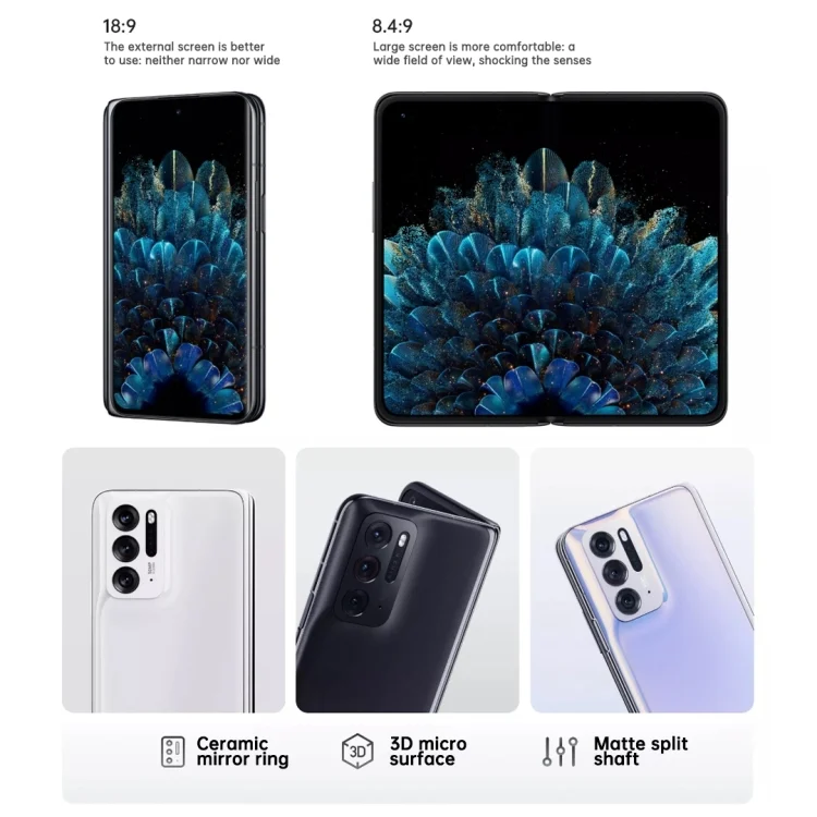 MPH9436_B2.webp Triple Rear Cameras, Face ID & Side Fingerprint Identification, 7.1 inch + 5.49 inch Screen, ColorOS 12 Qualcomm Snapdragon 888 Octa Core up to 2.84Ghz, Support Google Play - Image 3