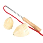 Children Outdoor Fitness Wooden Spinning Toy Vintage Spin Whipping Top with String - Image 3