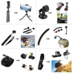 PULUZ 50 in 1 Accessories Total Ultimate Combo Kits with EVA Case (Chest Strap + Suction Cup Mount + 3-Way Pivot Arms + J-Hook Buckle + Wrist Strap + Helmet Strap + Extendable Monopod + Surface Mounts + Tripod Adapters + Storage Bag + Handlebar Mount) for GoPro, Insta360, DJI and Other Action Cameras - Image 5