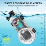 For Insta360 X5 PULUZ 60m Waterproof Sealed Diving Case with Silicone Lens Cover - Image 5