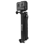 PULUZ 3-Way Grip Foldable Tripod Selfie-stick Extension Monopod for GoPro, Insta360 ONE R, DJI Osmo Action and Other Action Cameras, Length: 20-58cm - Image 2
