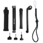PULUZ 3-Way Grip Foldable Tripod Selfie-stick Extension Monopod for GoPro, Insta360 ONE R, DJI Osmo Action and Other Action Cameras, Length: 20-58cm - Image 13