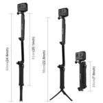 PULUZ 3-Way Grip Foldable Tripod Selfie-stick Extension Monopod for GoPro, Insta360 ONE R, DJI Osmo Action and Other Action Cameras, Length: 20-58cm - Image 3