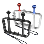 PULUZ Dual Handheld Diving Light Arm CNC Aluminum Mount with Lanyard for GoPro, Insta360, DJI and Other Action Cameras - Image 2