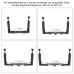 PULUZ Adjustable Diving Dual Hand-held CNC Aluminum Lamp Arm Holder for GoPro, Insta360, DJI and Other Action Cameras - Image 4