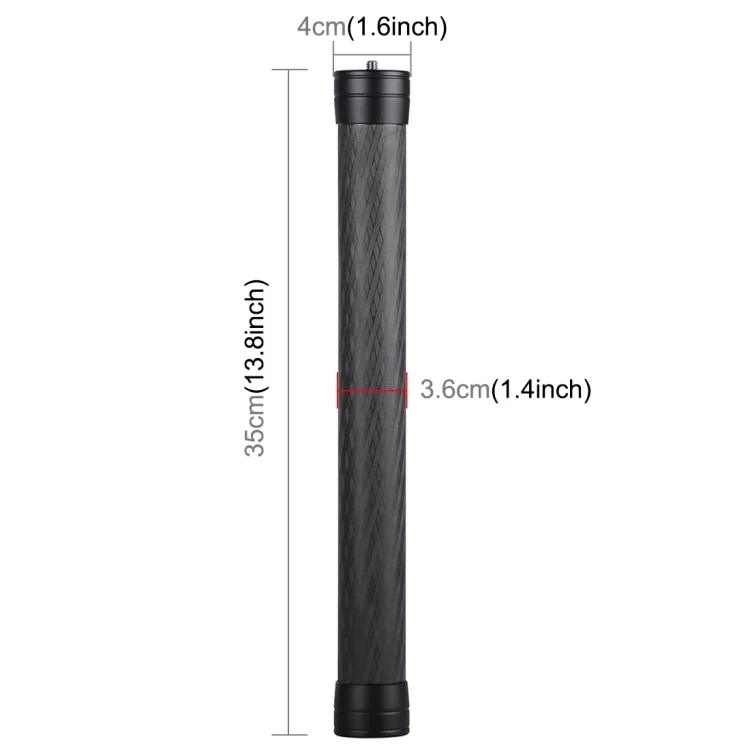 PU438B_2.webp PULUZ Carbon Fiber Extension Monopod Pole Rod Extendable Stick for DJI / MOZA / Feiyu V2 / Zhiyun G5 / SPG Gimbal, Length: 35cm - Image 4