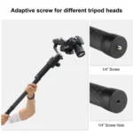 PULUZ Carbon Fiber Extension Monopod Pole Rod Extendable Stick for DJI / MOZA / Feiyu V2 / Zhiyun G5 / SPG Gimbal, Length: 35cm - Image 5