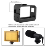 PULUZ Aluminum alloy Frame Mount Protective Case Cage with Cold Shoe Base Slot & Tripod Base Adapter for Insta360 One R - Image 8