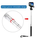PULUZ Extendable Handheld Selfie Monopod for GoPro, Insta360, DJI and Other Action Cameras, Length: 22.5-80cm - Image 4