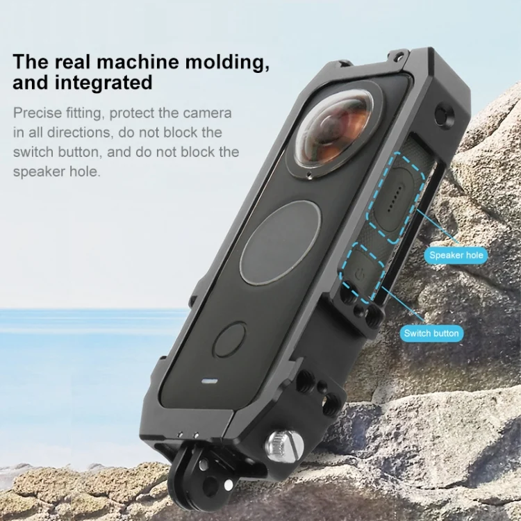 PU571B_4.webp PULUZ Protective Cage Rig Housing Frame with Cold Shoe Mounts & Magnetic Folding Tripod Adapter for Insta360 ONE X2 - Image 5